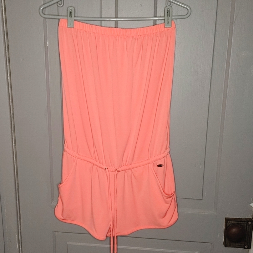 Guess Peach Strapless Jumpsuit